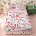 thumbnail image 1 of Erosebridal Cartoon Blossom Zipper Twin Comforter Sets with Fitted Sheet and 2 Pillowcases,Scattered Floral Print Zipper Bedding Set,Pink Blue,Pink Reversible, 1 of 3