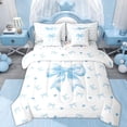 thumbnail image 1 of Erosebridal Cartoon Blue Ribbon Bedding Comforter Set 7pcs, Cool Girls Bow King Bedding Sets, 1 of 7