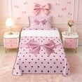 thumbnail image 1 of Erosebridal Cartoon Bow Knot Twin Sheet Sets 3pcs for Girls Teens,Kids Dreamy Princess Polka Dots Bedding,Breathable Home Decor, 1 of 5