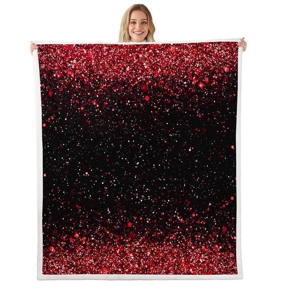 Erosebridal Sequin Print Fleece Blanket 90x90,Sparkle Glitter Fleece Blanket,Lightweight Throw Blanket for Couch,Bling Room Decorative