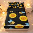thumbnail image 1 of Erosebridal Cartoon Bug Bee Zipper Queen Comforter Set with Fitted Sheet and 2 Pillowcases,Black Blue,Black Reversible,4pcs, 1 of 8