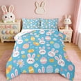 thumbnail image 1 of Erosebridal Cartoon Bunny Rabbit Queen Comforter Set For Girls,Happy Easter Eggs Kids Bedding Comforter Set Reversible 3-Piece, 1 of 7