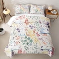 thumbnail image 1 of Erosebridal Cartoon Bunny Rabbit Twin Quilt Set for Girls, Kawaii Floral Leaf Twin Coverlet Set, 2 Pieces, 1 of 7