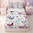thumbnail image 1 of Erosebridal Cartoon Butterfly Floral Zipper Full Size Comforter Sets with Fitted Sheet and 2 Pillowcases,Multicolor Wildflower Zipper Bedding Set For Girls,Polkadot Reversible,4-Piece, 1 of 7