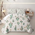 thumbnail image 1 of Erosebridal Cartoon Cactus Quilt King for Boys Girls, Floral Bloom Print King Coverlet Set, 3-Piece, 1 of 7