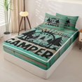 thumbnail image 1 of Erosebridal Cartoon Camper Car Zipper Twin Comforter Sets with Fitted Sheet and 2 Pillowcases, Rustic Farmhouse Zipper Bedding Set, Turqoise, 1 of 7