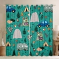 thumbnail image 1 of Erosebridal Cartoon Camper RV Curtains Pack of 2 (42x84 Each) For Travel Trailers,Happy Camping Outdoor Adventure Curtains Blackout, 1 of 7
