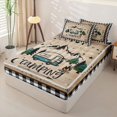 thumbnail image 1 of Erosebridal Cartoon Camper Zipper Full Size Comforter Sets with Fitted Sheet and 2 Pillowcases, Camping RV Car Zipper Bedding Set, 1 of 7