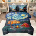 thumbnail image 1 of Erosebridal Cartoon Camping Car Bedding Comforter Set 7-Piece for Girls Boys,Teens Starry Sky King Bedding Sets,Black Reversible,Ultra Soft Home Decor, 1 of 6