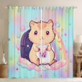 thumbnail image 1 of Erosebridal Cartoon Capybara Bubble Tea Black Out Curtains For Boys Girls,Cute Rainbow Animal Curtains Pack of 2 (42x63 Each) For Kids,Microfiber Bedroom Decor, 1 of 6