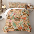 thumbnail image 1 of Erosebridal Cartoon Capybaras Bed Spread Queen,Funny Mouse Rodent Tropical Monstera Leaf Queen Coverlet Set For Capybara Lovers,3 Pieces, 1 of 7
