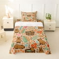 thumbnail image 1 of Erosebridal Cartoon Capybaras Twin Sheet Sets,Funny Mouse Rodent Tropical Monstera Leaf Bedding For Capybara Lovers 3-Piece, 1 of 6