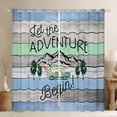thumbnail image 1 of Erosebridal Cartoon Car Curtains and Drapes (38Wx54L),Happy Camping Blackout Curtains for Bedroom,Lodge Cabin Curtains Pack of 2 (38Wx54L),Boys Bedroom Decor, 1 of 6