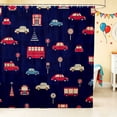 thumbnail image 1 of Erosebridal Cartoon Car Shower Curtain 72Wx72L, Automobile Bathroom Curtain, Navy Blue, 1 of 5