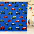 thumbnail image 1 of Erosebridal Cartoon Car Shower Curtain 72Wx84L, Automobile Bathroom Shower Curtain, Light Blue, 1 of 5