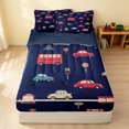thumbnail image 1 of Erosebridal Cartoon Car Zipper Twin Comforter Sets with Fitted Sheet and 2 Pillowcases, Automobile Zipper Bedding Set, Navy Blue, Navy Reversible, 1 of 7