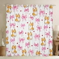 thumbnail image 1 of Erosebridal Cartoon Corgi Curtains for Living Room,Kawaii Bow Blackout Curtains Set of 2 (38x45),Love Heart Curtains and Drapes (38x45),Kids Bedroom Decor, 1 of 6