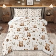 thumbnail image 1 of Erosebridal Cartoon Cute Bear Queen Comforter Set,Rustic Farmhouse Pine Cone Bedding Comforter Set For Girls Boys, Reversible 3pcs, 1 of 7