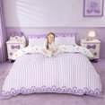 thumbnail image 1 of Erosebridal Cartoon Cute Bows Queen Duvet Cover Set For Girls,Dreamy Princess Bowknot Bedding 3pcs,No Comforter,Reversible, 1 of 6