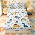thumbnail image 1 of Erosebridal Cartoon Dino Rainbow Zipper Full Size Comforter Sets with Fitted Sheet and 2 Pillowcases,Dinosaur Butterfly Floral Zipper Bedding Set For Boys,Polkadot Reversible,4-Piece, 1 of 7