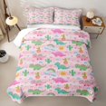 thumbnail image 1 of Erosebridal Cartoon Dino Twin Quilt Set For Girls,Kawaii Dinosaur Green Cactus Twin Coverlet Set For Girl,2-Piece, 1 of 7
