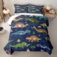 thumbnail image 1 of Erosebridal Cartoon Dinosaur Bed Spread Queen for Boys Men, Prehistoric Plant Animal Queen Coverlet Set, 3pcs, 1 of 7