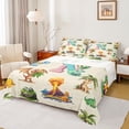 thumbnail image 1 of Erosebridal Cartoon Dinosaur Full Size Sheets for Kids Boys Girls, Dino Letter N Bed Sheets, 4pcs, 1 of 5
