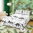 thumbnail image 1 of Erosebridal Cartoon Dinosaur Print Full Size Sheets for Kids, White Black Bed Sheets, 4pcs (1 Flat Sheet, 1 Fitted Sheet and 2 Pillowcases), 1 of 6