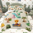 thumbnail image 1 of Erosebridal Cartoon Dinosaur Queen Comforter Set for Kids Boys Girls, Dino Letter N Bedding Comforter Set, Polka Dots Reversible, 3pcs, 1 of 6