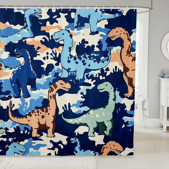 Erosebridal Cartoon Dinosaur Shower Curtain 72x84,Woodland Animal Bathroom Curtain 72x84,Room Decorative