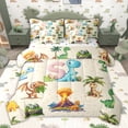 thumbnail image 1 of Erosebridal Cartoon Dinosaur Twin Bedding Sets for Kids Boys Girls, Dino Letter S Bedding Comforter Set, Polka Dots Reversible, 7 Pieces, 1 of 5