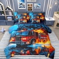 thumbnail image 1 of Erosebridal Cartoon Fire Truck Bedding Comforter Set for Kids Boys, , Navy Reversible, 7 Pieces, 1 of 6
