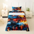 thumbnail image 1 of Erosebridal Cartoon Fire Truck Twin Sheet Sets for Kids Boys, , 1 Flat Sheet, 1 Fitted Sheet and 1 Pillowcase, 1 of 5