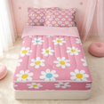 thumbnail image 1 of Erosebridal Cartoon Flower Zipper Full Size Comforter Sets with Fitted Sheet and 2 Pillowcases, Cute Floral Zipper Bedding Set, Pink Reversible, Pink Daisy, Pink Reversible, 1 of 7