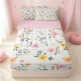 thumbnail image 1 of Erosebridal Cartoon Flower Zipper Full Size Comforter Sets with Fitted Sheet and 2 Pillowcases, Kawaii Floral Zipper Bedding Set, Pink Reversible, Soft Pastel, Pink Reversible, 1 of 7