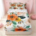 thumbnail image 1 of Erosebridal Cartoon Flower Zipper Queen Comforter Set with Fitted Sheet and 2 Pillowcases, Chic Floral Zipper Bedding Set, Polka Dots Reversible, Orange Teal Yellow, Polka Dots Reversible, 1 of 7
