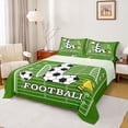 thumbnail image 1 of Erosebridal Cartoon Football Court Bed Sheets,Kawaii L Alphabet King Sheets For Soccer Lovers 4pcs, 1 of 6