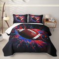 thumbnail image 1 of Erosebridal Cartoon Football Twin Quilt Set, Red Blue Splatter Twin Coverlet Set for Boys and Girls, 2-Piece, 1 of 7
