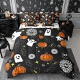 thumbnail image 1 of Erosebridal Cartoon Ghost Bats King Bedding 7pcs,Halloween Spooky Animal King Bed in a Bag,Black,Reversible, 1 of 6