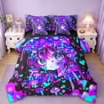 thumbnail image 1 of Erosebridal Cartoon Girl 7-Piece Twin Bedding Sets,Kawaii Japanese Pattern Bedding Comforter Set For Kids,Reversible, 1 of 7