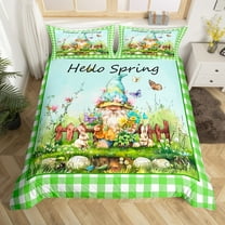Erosebridal Cartoon Gnome Duvet Cover Twin,Western Farmhouse Garden Bedding Sets Twin Size,Colorful Butterfly Rabbit Comforter Cover Twin,Microfiber Bedroom Decor,2 Pieces(No Comforter)