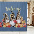 thumbnail image 1 of Erosebridal Cartoon Gnome Shower Curtain 72Wx72L,Autumn Pumpkin Harvest Bathroom Curtain,Blue, 1 of 6