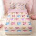 thumbnail image 1 of Erosebridal Cartoon Hearts Zipper Full Size Comforter Sets with Fitted Sheet and 2 Pillowcases, Kawaii HeartZipper Bedding Set, Pink Reversible, Peach Heart, Pink Reversible, 1 of 7