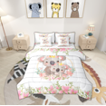 thumbnail image 1 of Erosebridal Cartoon Koala Bedding Twin Size, Woodland Animal Comforter Sets with Sheets, Botanical Floral Flower Home Decor Ultra Soft 7pcs, 1 of 4
