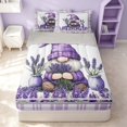 thumbnail image 1 of Erosebridal Cartoon Lavender Zipper Queen Comforter Set with Fitted Sheet and 2 Pillowcases, Chic Flower Zipper Bedding Set, Gray Reversible, Lavender White, Gray Reversible, 1 of 7