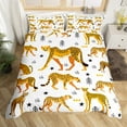 thumbnail image 1 of Erosebridal Cartoon Leopard Comforter Cover Full, Woodland Cheetah Bedding Full Size, White Brown Bedroom Decor Lightweight 3-Piece (No Comforter), 1 of 7