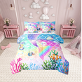 thumbnail image 1 of Erosebridal Cartoon Mermaid Bed in a Bag Twin size, Fairy Tale Bed Set, Marine Princess Reversible Bedding Twin Size, Ultra Soft Room Decor, 7 Pieces, 1 of 6