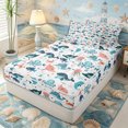 thumbnail image 1 of Erosebridal Cartoon Ocean Animal Print Zipper Twin Comforter Sets with Fitted Sheet and 2 Pillowcases,Cute Whale Crab Star Accent Zipper Bedding Set,Mint Ivory,4-Piece,Reversible, 1 of 6