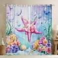 thumbnail image 1 of Erosebridal Teen Flower Starfish Curtains for Living Room,Cartoon Sealife 30%-50% Blackout Curtains Set of 2 (38x45),Marine Room Decorative, 1 of 6