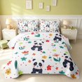 thumbnail image 1 of Erosebridal Cartoon Panda Quilt King, Kawaii Animal Flower King Coverlet Set, Pink Reversible, Monochrome Panda, 3 Pieces (1 Bedspread and 2 Pillowcases), 1 of 7